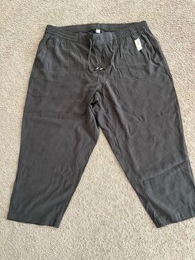 Relaxed Dark Gray Drawstring Pants
